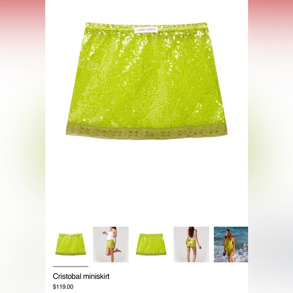HAND OVER Cristobal Mini Skirt Green
